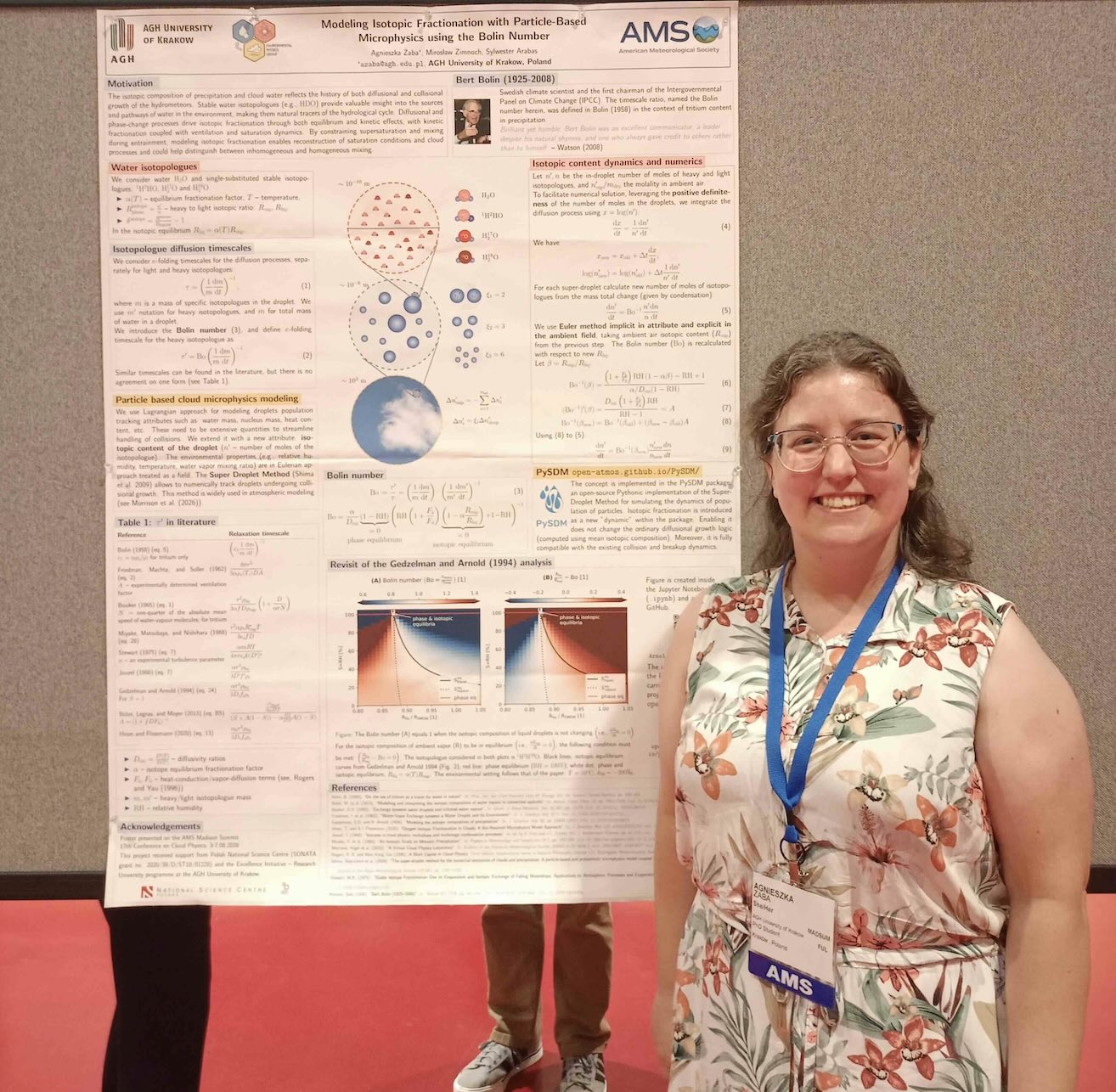Agnieszka presenting poster at AMS Madison Summit